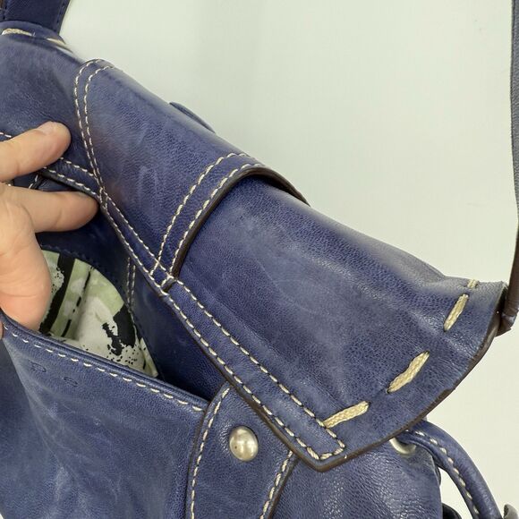 Hype Blue/Purple Leather Buckle Shoulder Bag Y2k Style - Picture 10 of 12